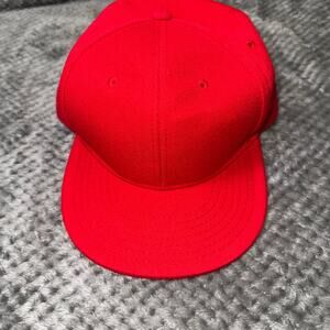 Hatco Fitted Hat Red Size 7 5/8 Premium Original Flat Vented Holes Blank